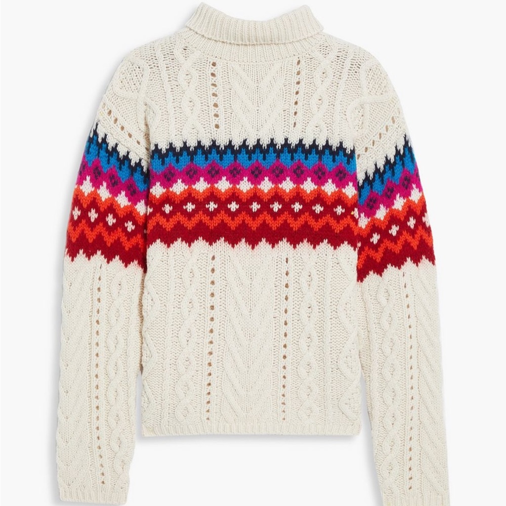 RAG & BONE Willow Fair Isle cable-knit wool-blend sweater